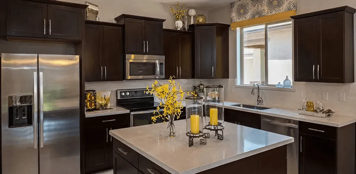 Cabinet painting results with freshly painted kitchen cabinets in Henderson, NV