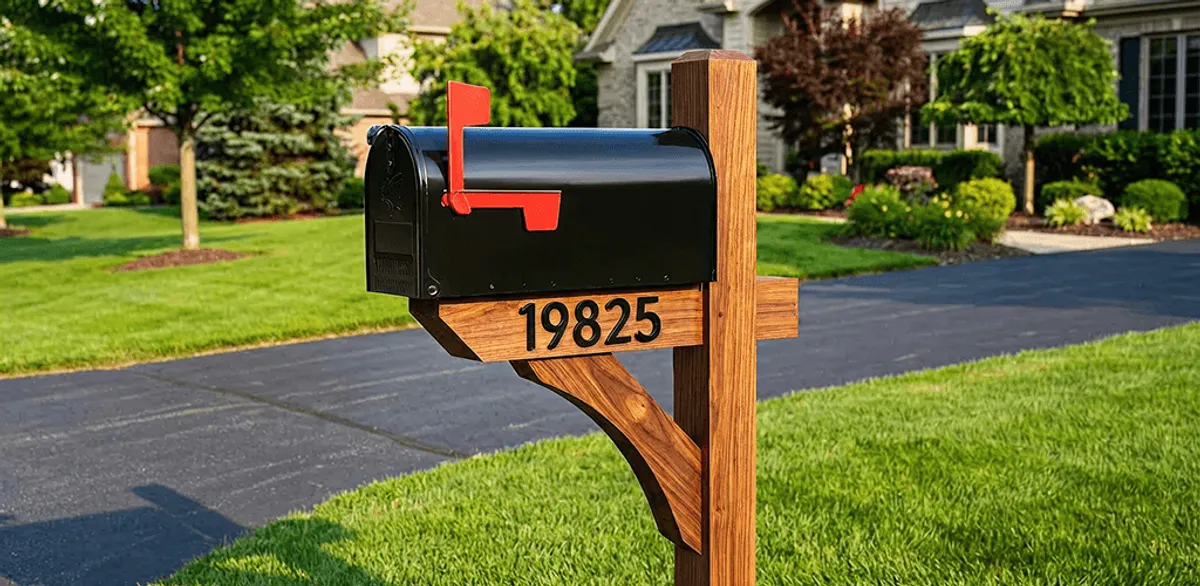 New mailbox installation with post and address number for a home in Henderson, NV